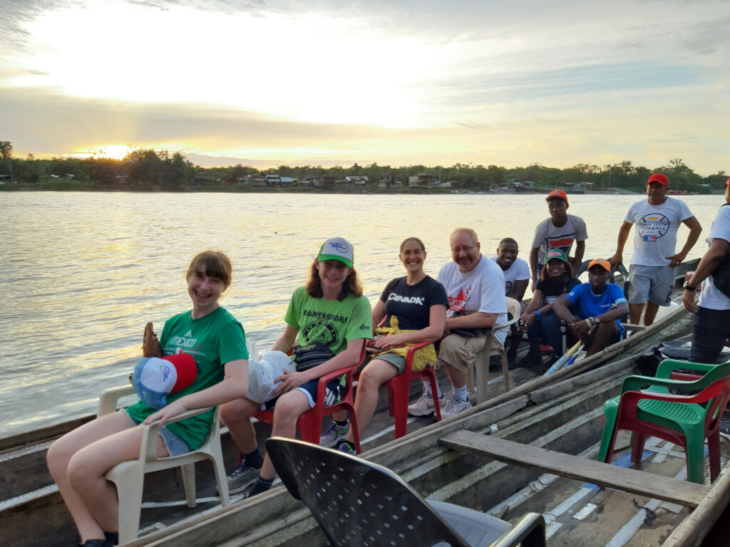 Volunteers on boat