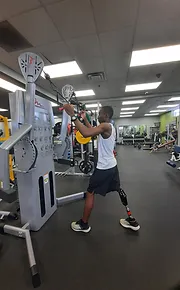 Jose working out in the gym